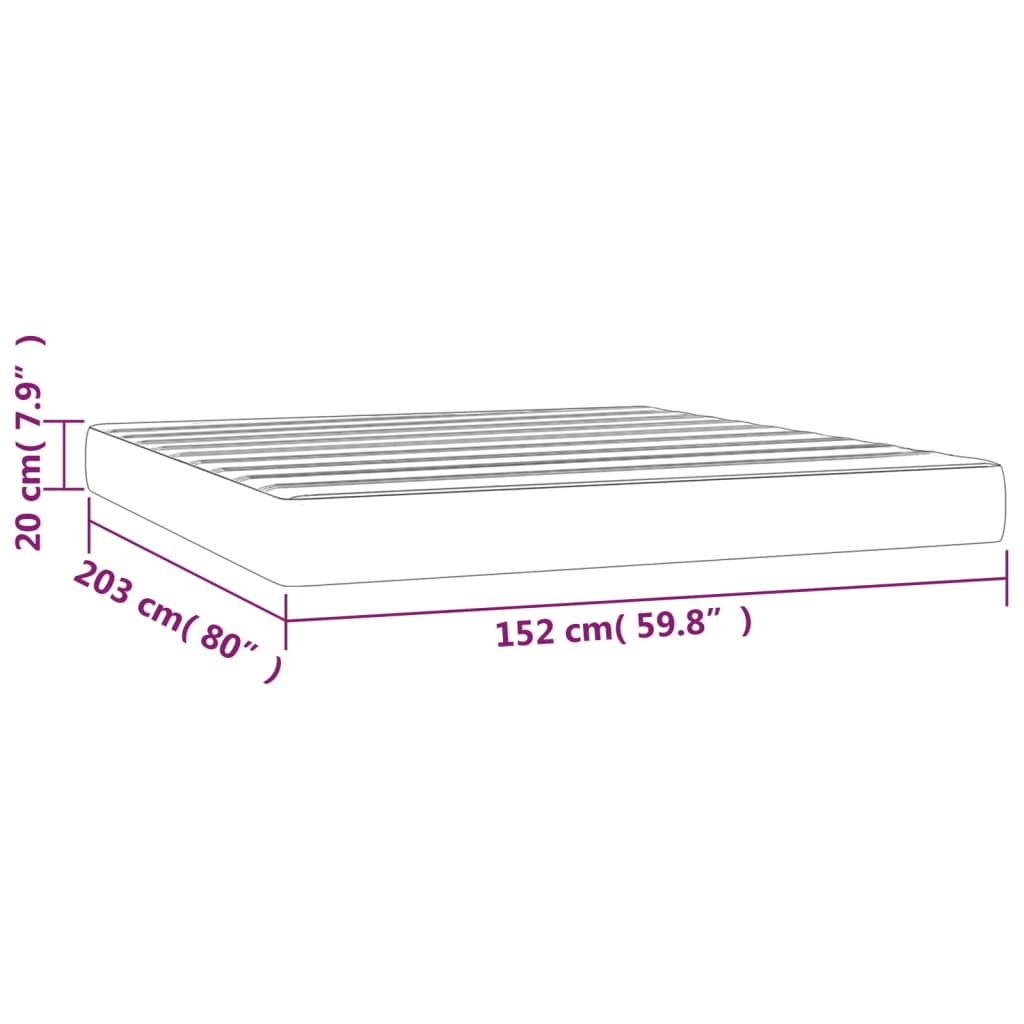 vidaXL Pocket Spring Bed Mattress Dark Gray 59.8"x79.9"x7.9" Queen Fabric