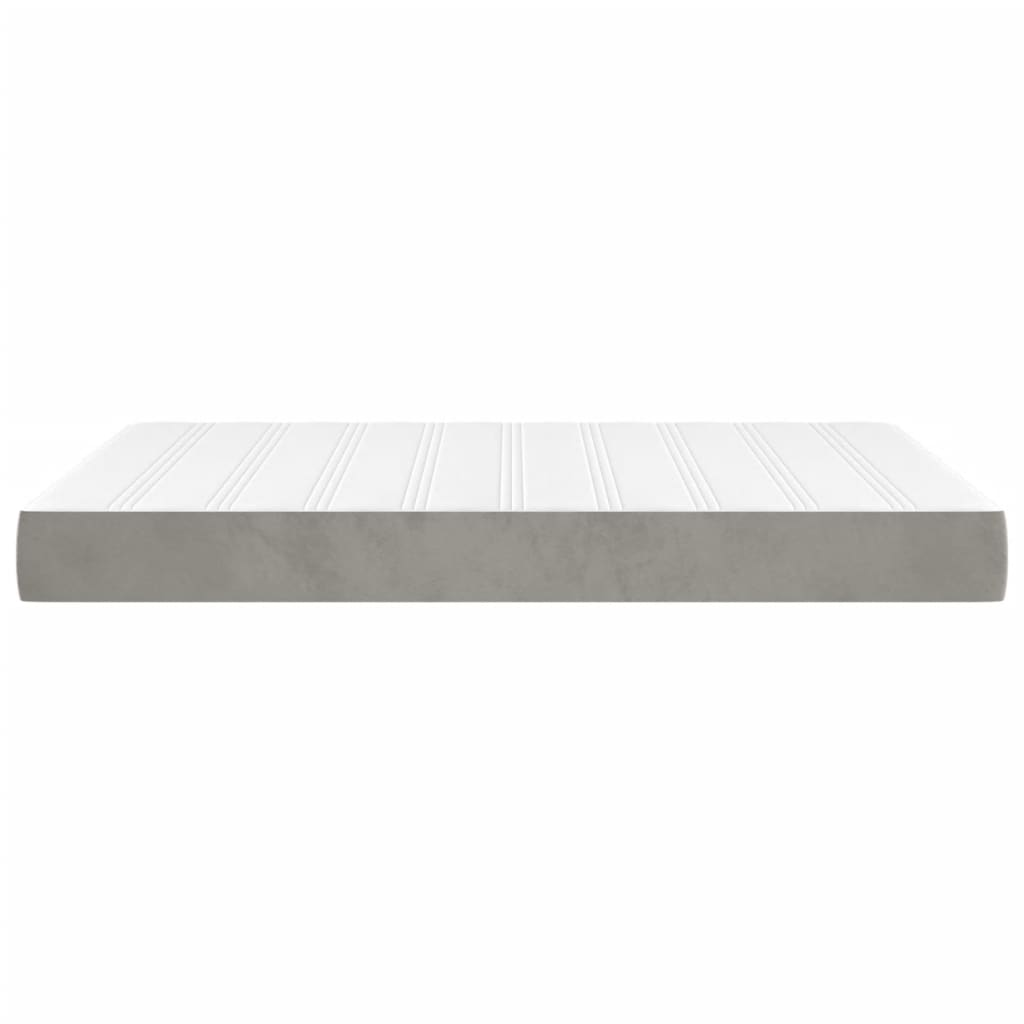 vidaXL Pocket Spring Bed Mattress Light Gray 53.9"x74.8"x7.9" Full Velvet