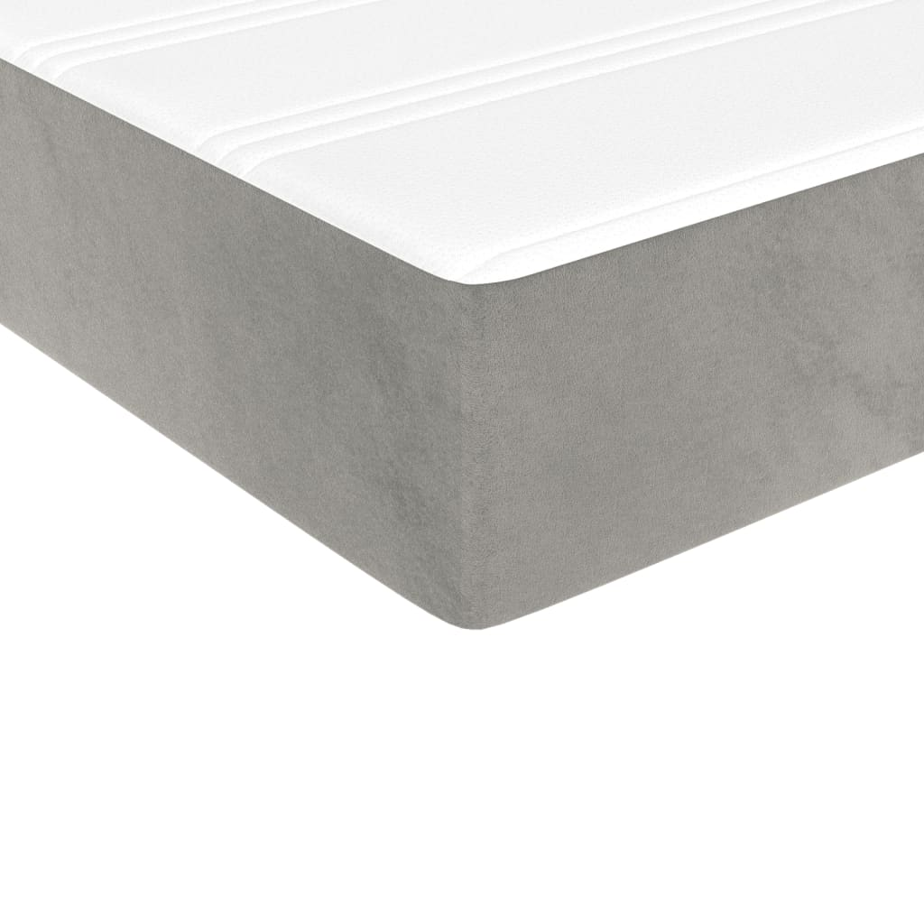 vidaXL Pocket Spring Bed Mattress Light Gray 53.9"x74.8"x7.9" Full Velvet