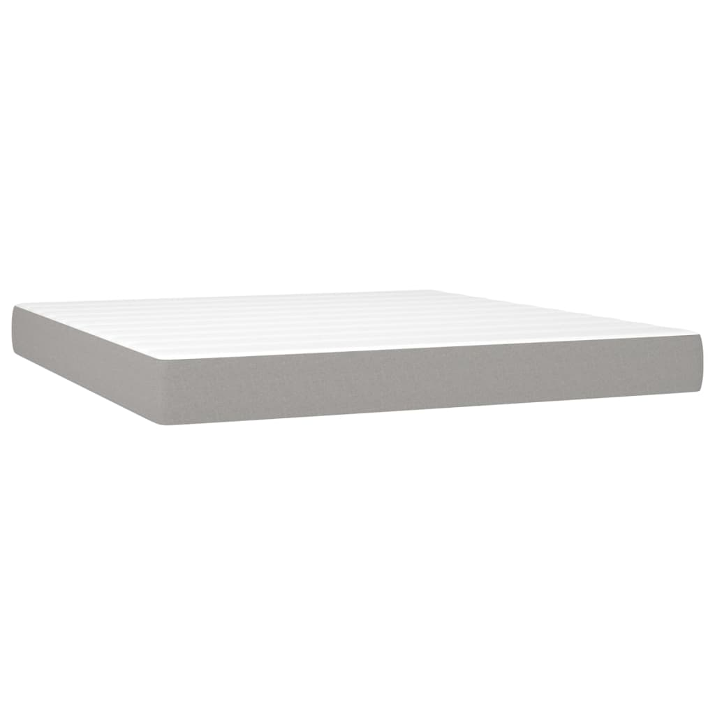 vidaXL Pocket Spring Bed Mattress Light Gray 59.8"x79.9"x7.9" Queen Fabric