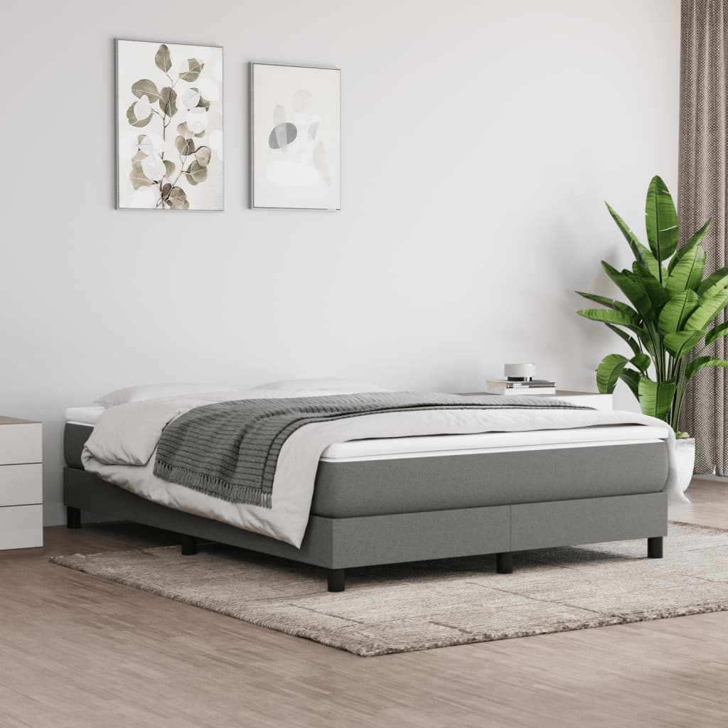 vidaXL Pocket Spring Bed Mattress Dark Gray 53.9"x74.8"x7.9" Full Fabric