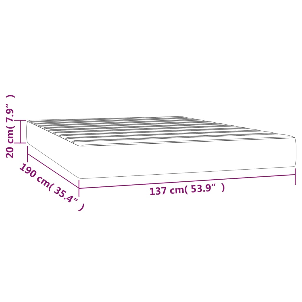 vidaXL Pocket Spring Bed Mattress Dark Gray 53.9"x74.8"x7.9" Full Fabric