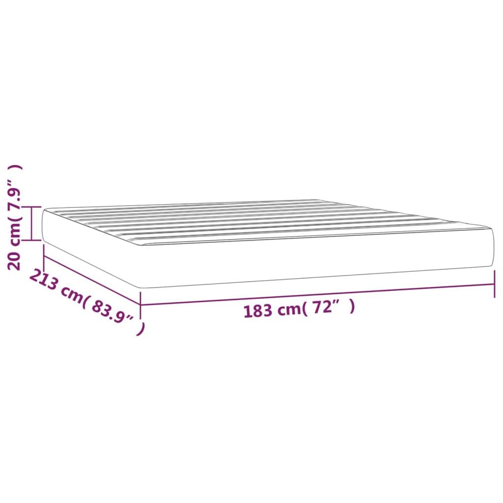 vidaXL Pocket Spring Bed Mattress Black 72"x83.9"x7.9" California King Faux Leather