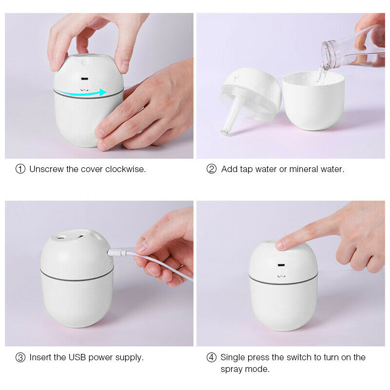 Air Humidifier Mini Ultrasonic USB Essential Oil Diffuser Car Purifier