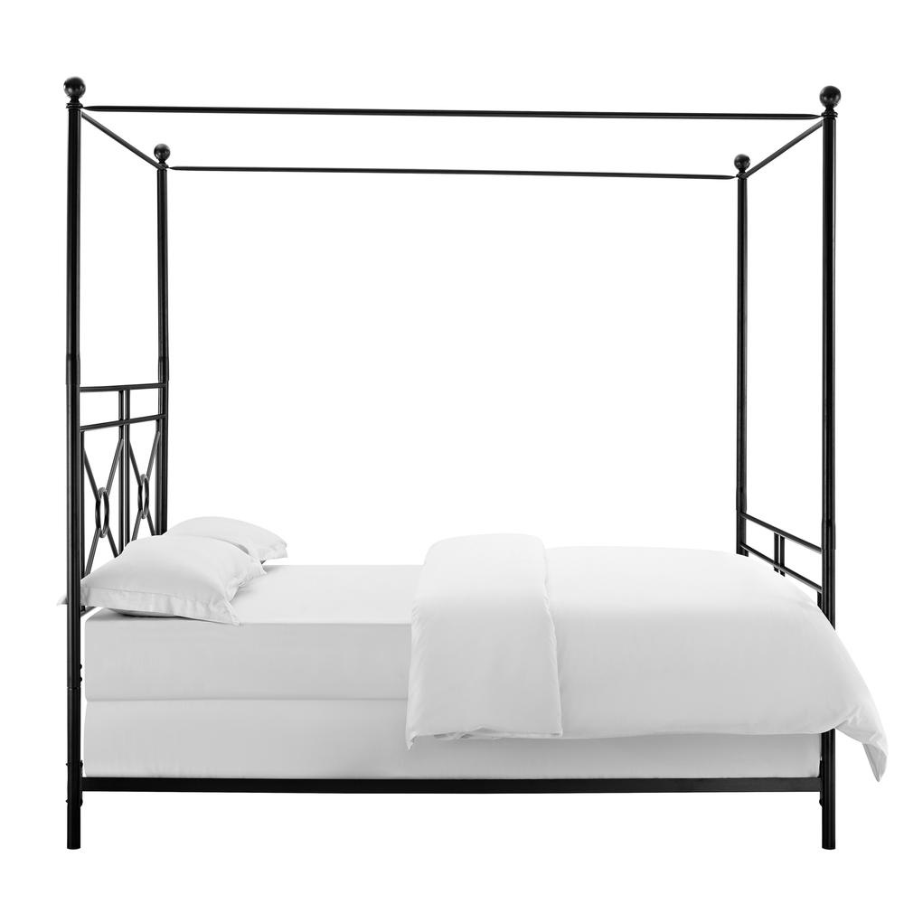 Montgomery Queen Canopy Bed Black - Headboard, Footboard, Finials, Rails, Canopy