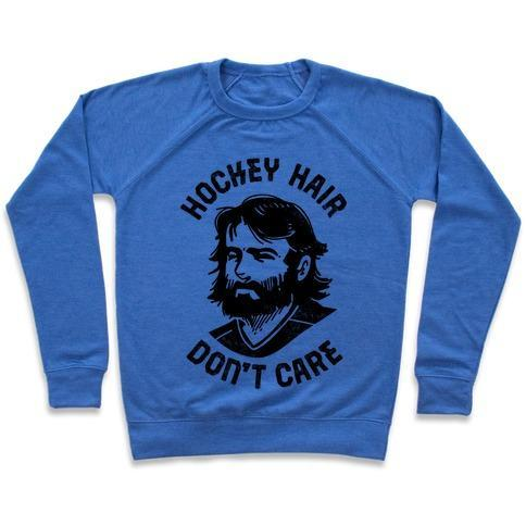 HOCKEY HAIR DON'T CARE CREWNECK SWEATSHIRT