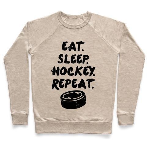 EAT SLEEP HOCKEY CREWNECK SWEATSHIRT