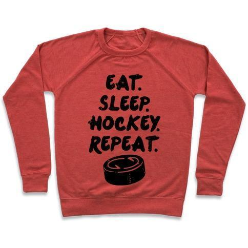 EAT SLEEP HOCKEY CREWNECK SWEATSHIRT