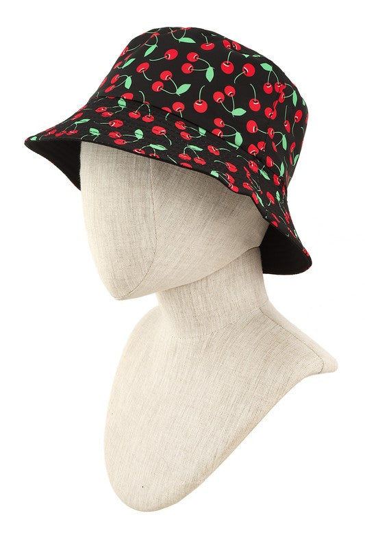 Cherry Print Bucket Hat