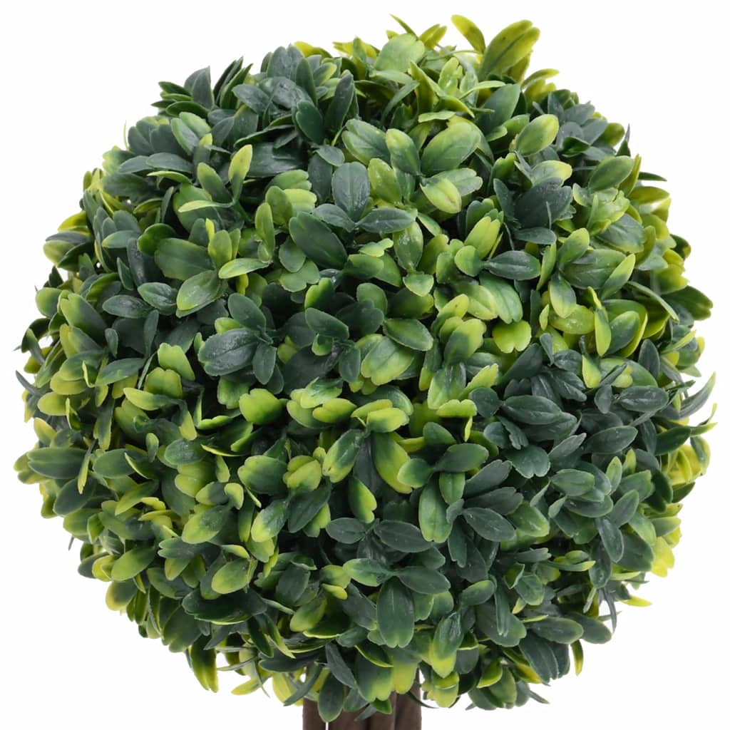 vidaXL Artificial Boxwood Plants 2 pcs with Pots Ball Shaped Green 13"