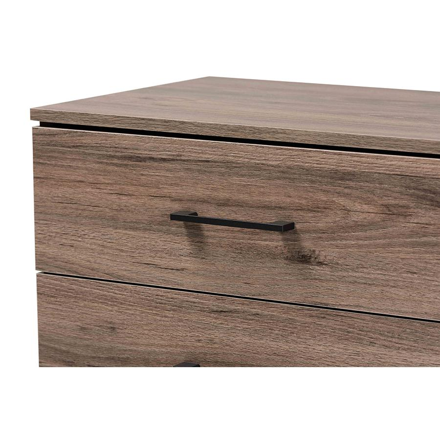 Daxton Modern and Contemporary Rustic Oak Finished Wood 3-Drawer Storage Chest