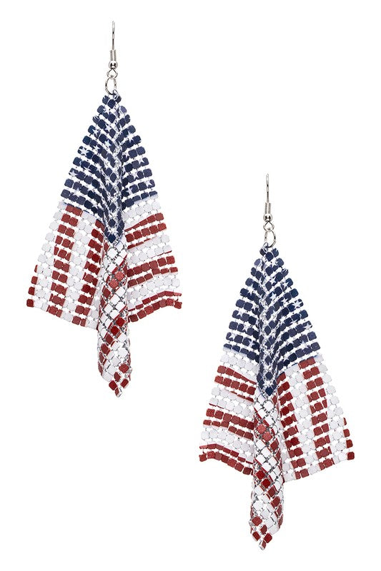 USA Flag Chainmail Iconic Earrings