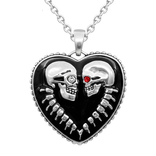 Controse Bound For Eternity Skull Heart Necklace