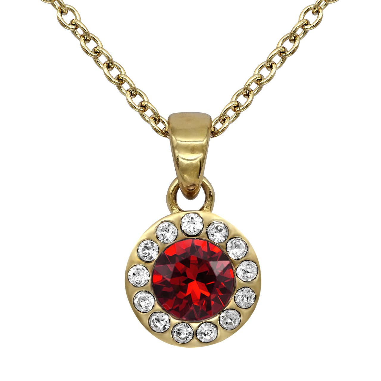 Birthstone Necklace 24K Gold Plated With Swarovski Crystals