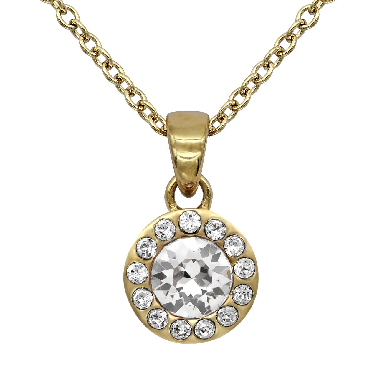 Birthstone Necklace 24K Gold Plated With Swarovski Crystals