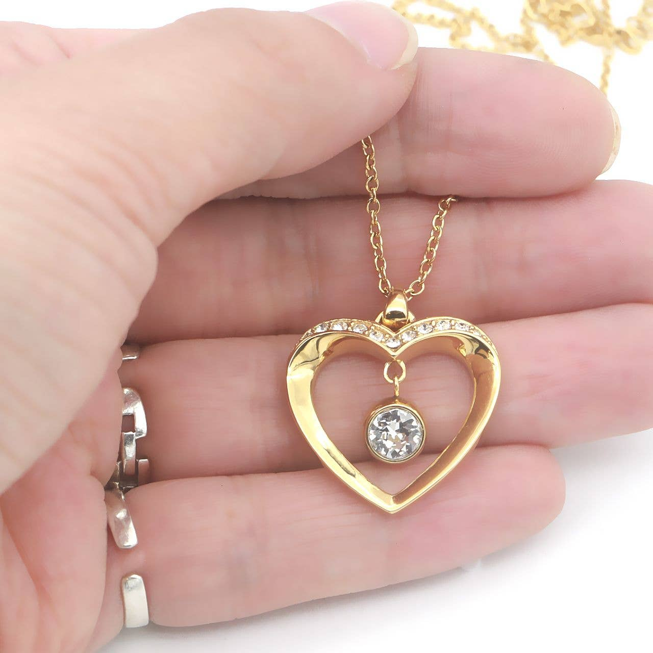 Golden Love Heart Necklace