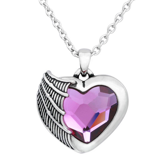 Heart Necklace - Purple Swarovski Crystal