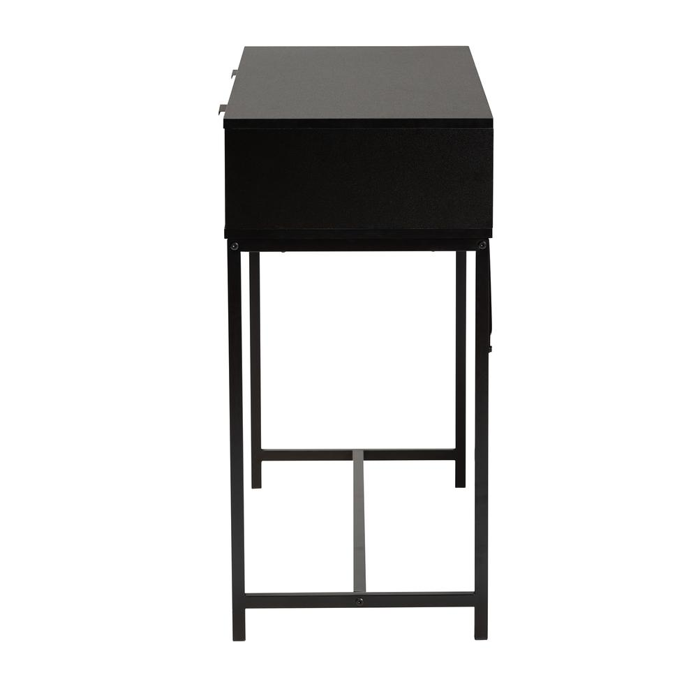 Black Metal 2-Drawer Console Table