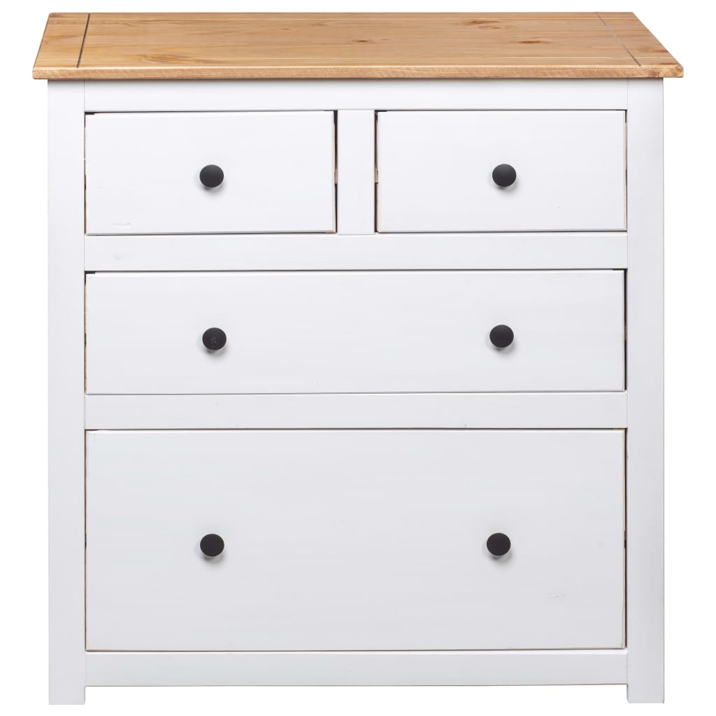 vidaXL Sideboard White 31.5"x15.7"x32.7" Pinewood Panama Range