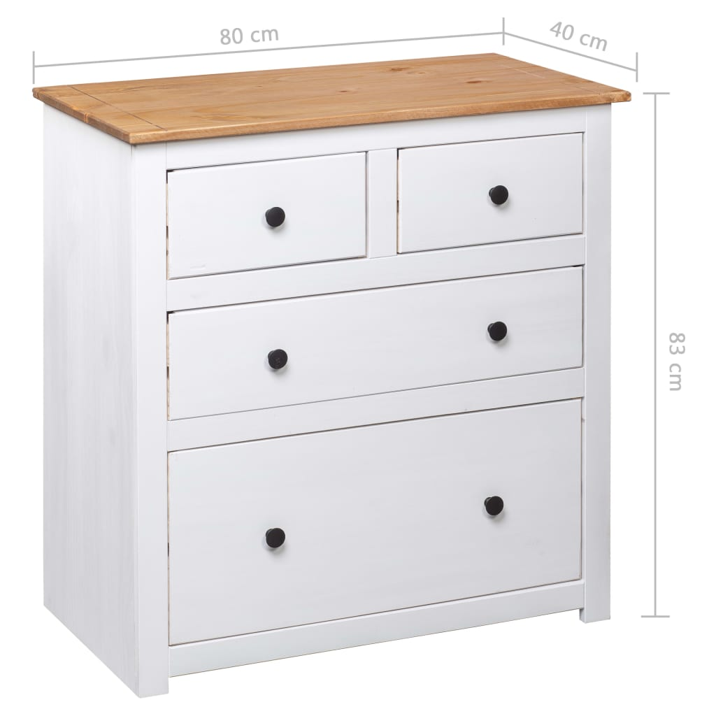 vidaXL Sideboard White 31.5"x15.7"x32.7" Pinewood Panama Range