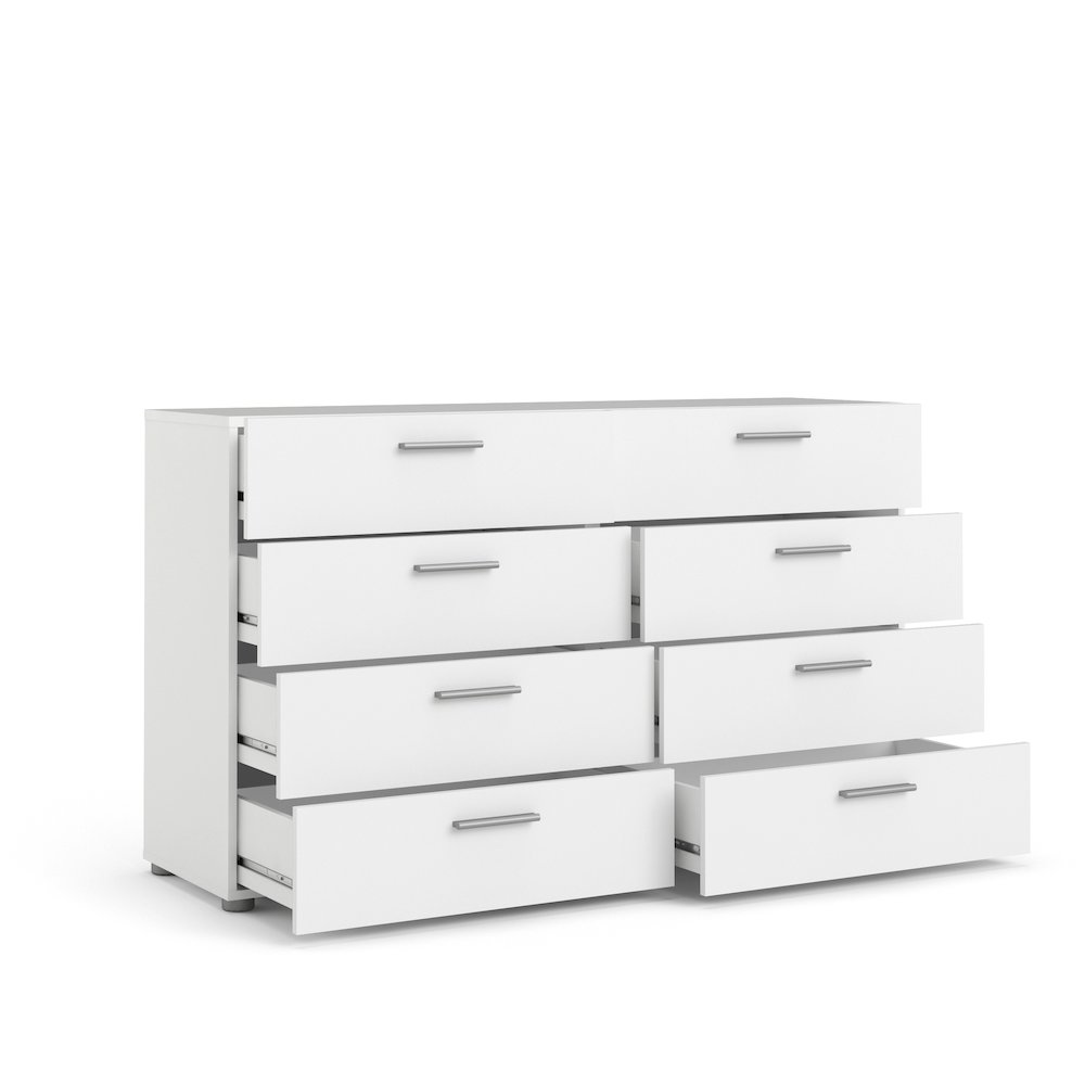 Austin 8 Drawer Double Dresser, White