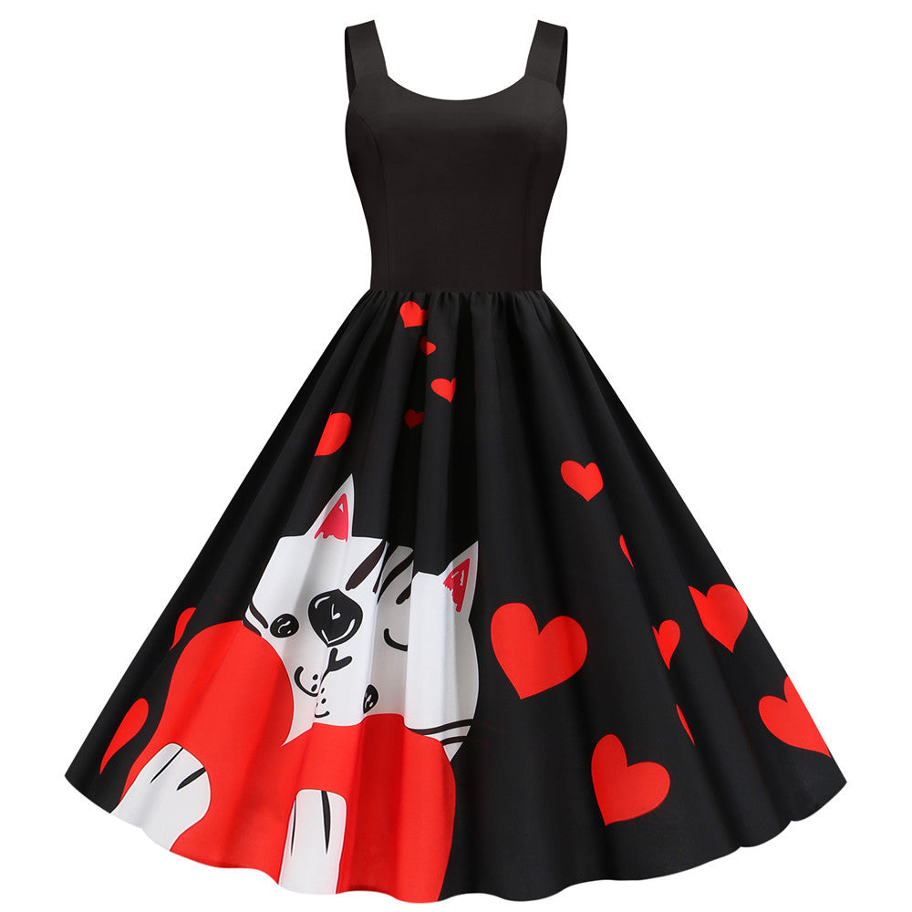 Valentine's Day print party dress