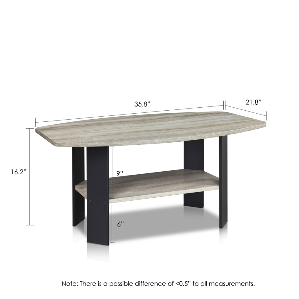 Simple Design Coffee Table, Oak Grey/Black