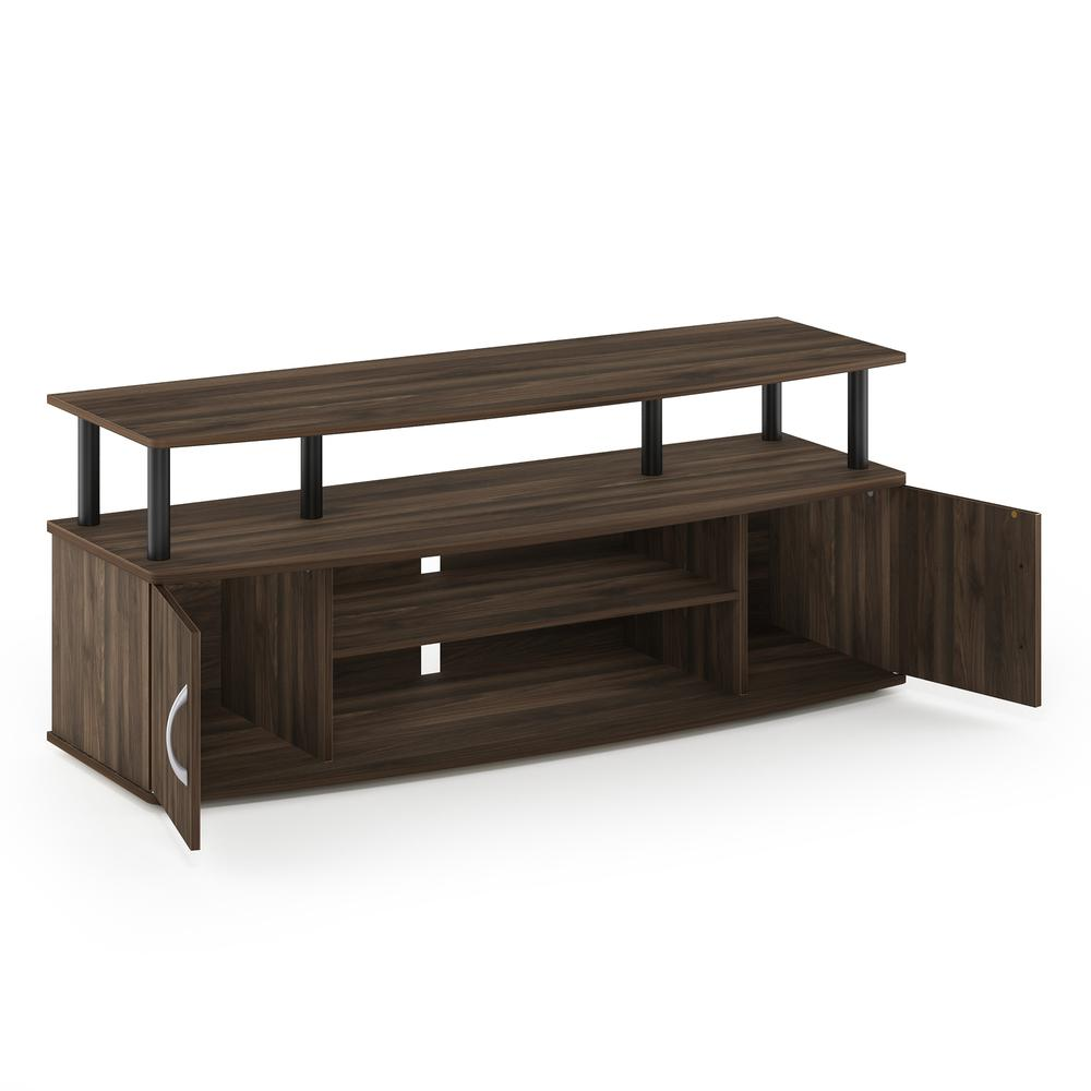 Furinno JAYA Large Entertainment Center Hold up to 50-IN TV, Columbia Walnut/Black