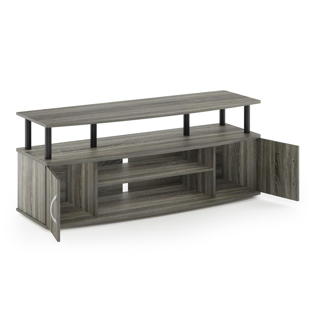 Large Entertainment Center Hold up to 50-IN TV, French Oak Grey/Black