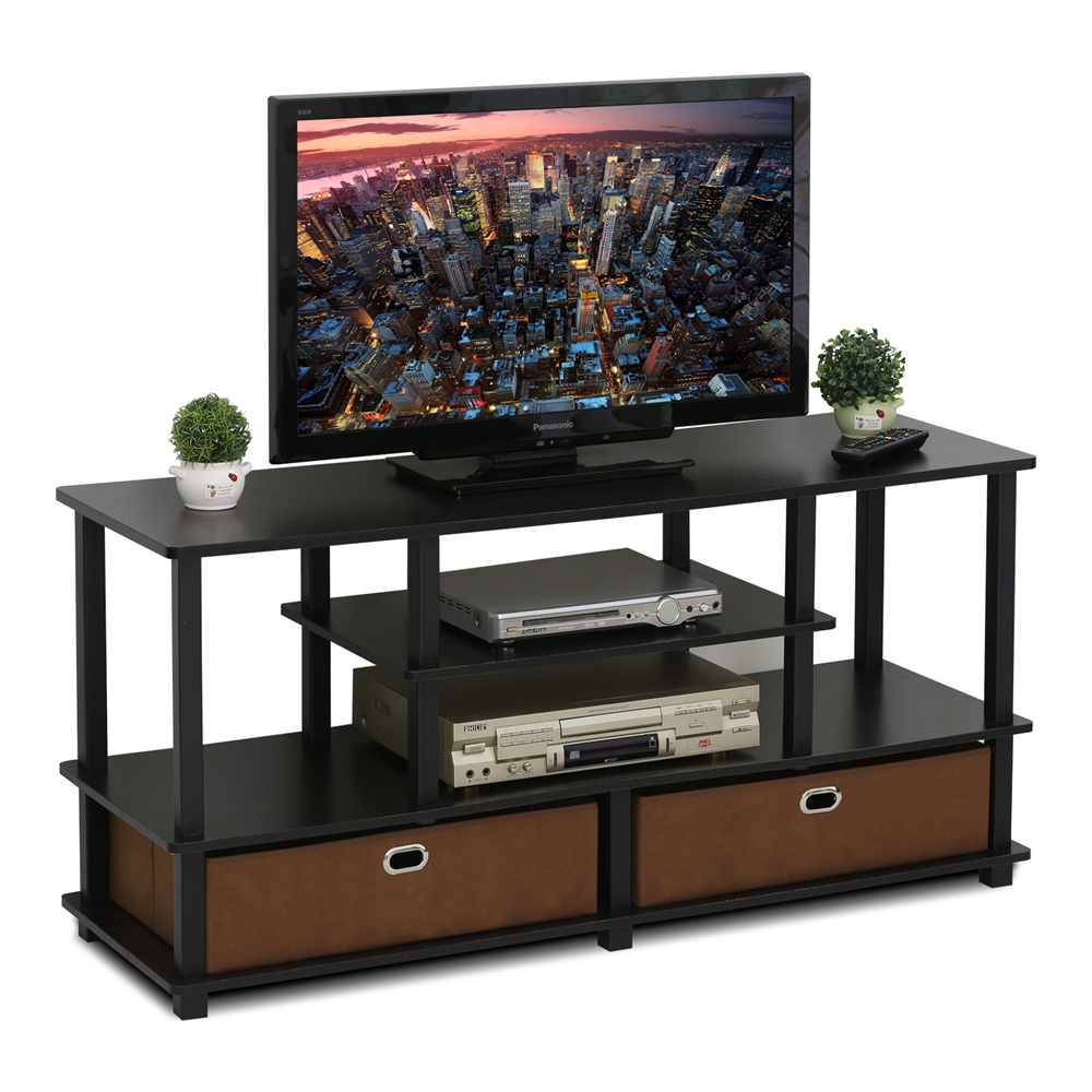 Large TV Stand for up to 50-Inch TV with Storage Bin,