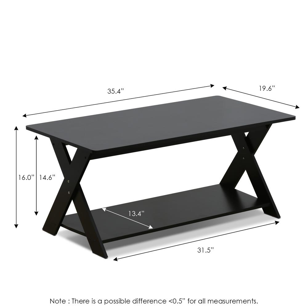 Furinno Modern Simplistic Criss-Crossed Coffee Table, Espresso