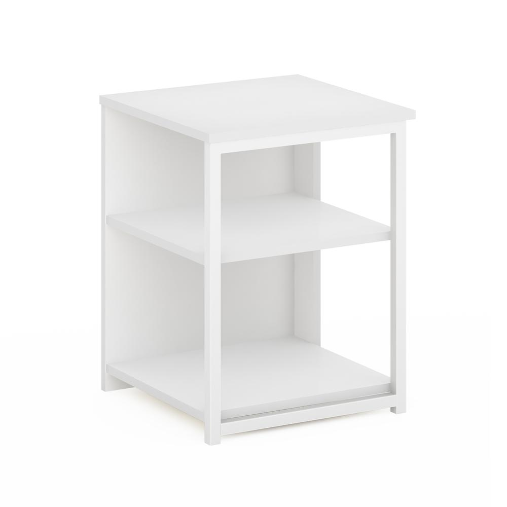 Modern Living End Table, Solid White/White