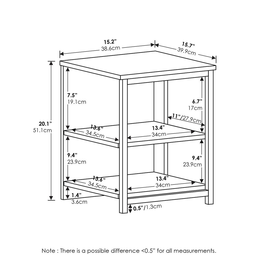 Modern Living End Table, Solid White/White