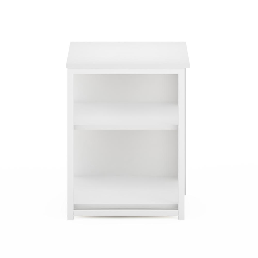 Modern Living End Table, Solid White/White