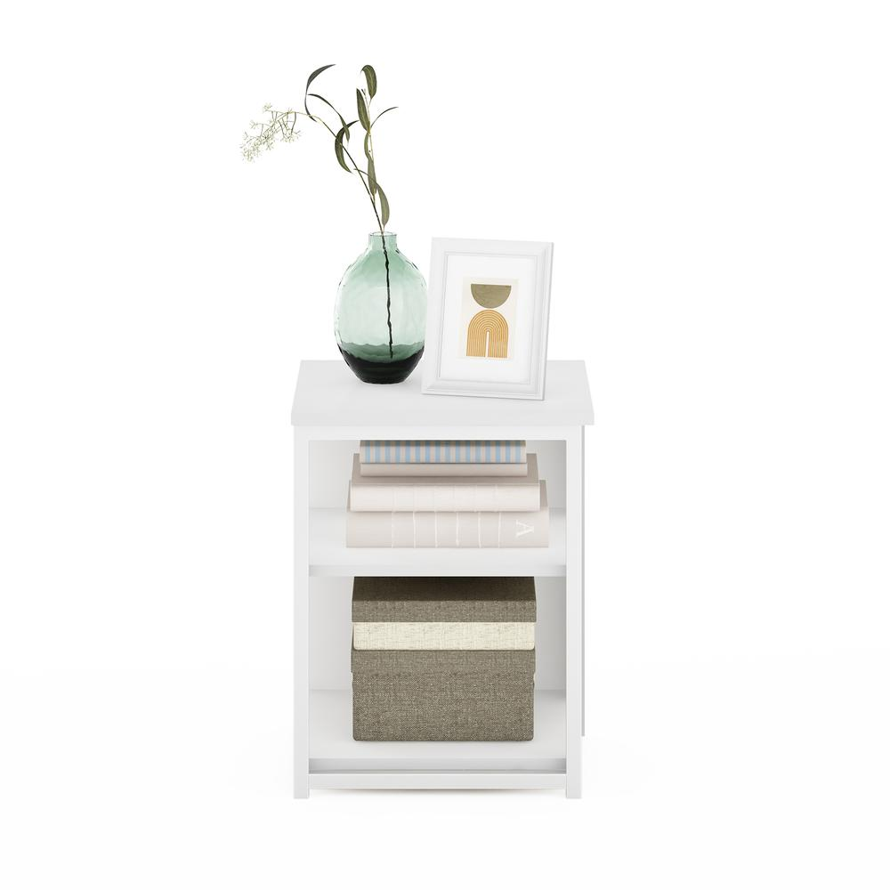 Modern Living End Table, Solid White/White