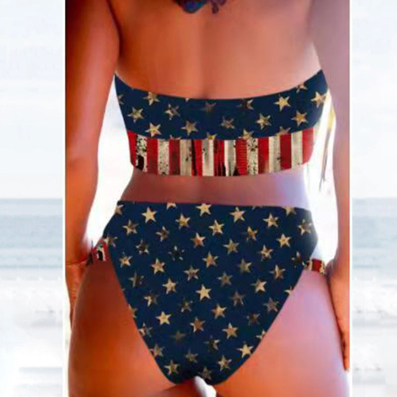 Women's Swimsuit Split Flag Bikini