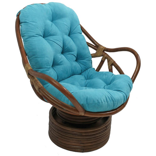 Rattan Swivel Rocker with Micro Suede Cushion