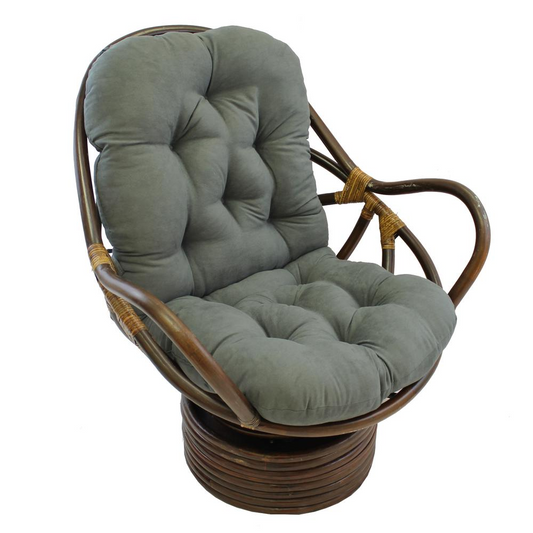 Rattan Swivel Rocker with Micro Suede Cushion