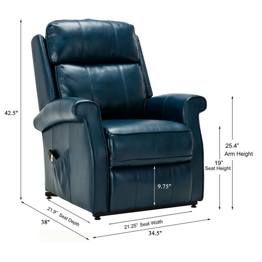 Lehman Navy Blue Traditional Lift Chair