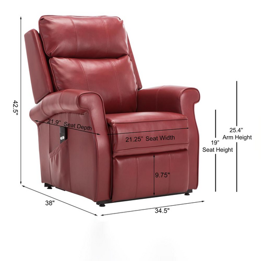 Lehman Red Traditional Lift Chair