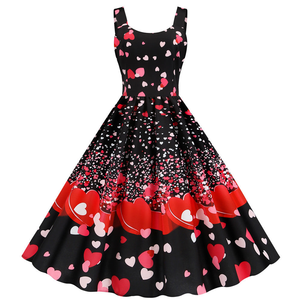 Valentine's Day print party dress