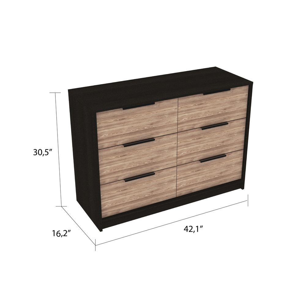 Egeo 4 Drawers Dresser Black Wengue-Pine