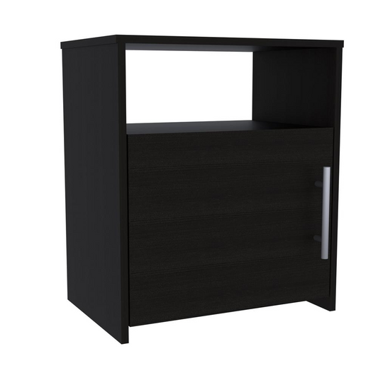 Nightstand, Single Door Cabinet, Metal Handle, One Shelf, Superior Top