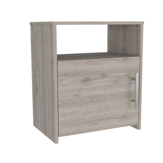 Nightstand, Single Door Cabinet, Metal Handle, One Shelf, Superior Top