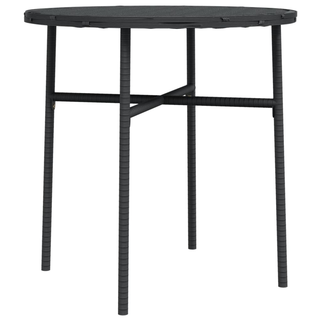 vidaXL Tea Table Black 17.7" Poly Rattan