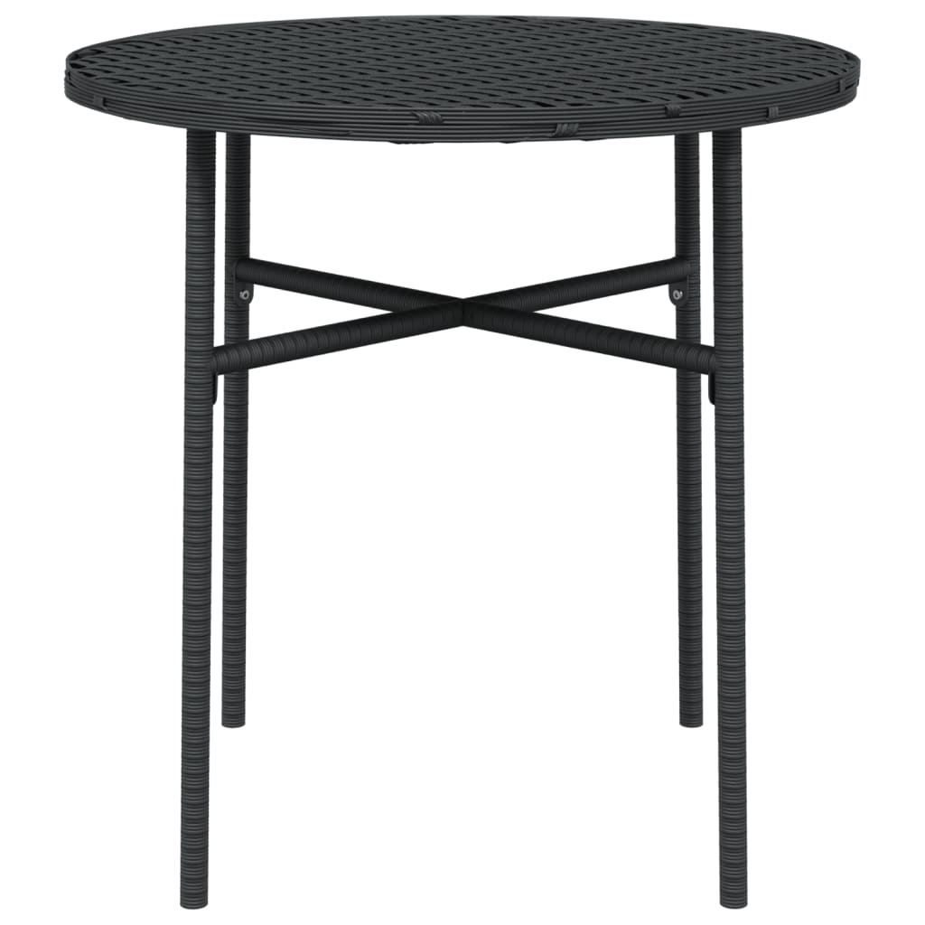 vidaXL Tea Table Black 17.7" Poly Rattan