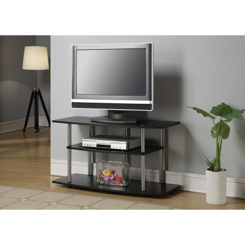 3 Tier Wide TV Stand Black