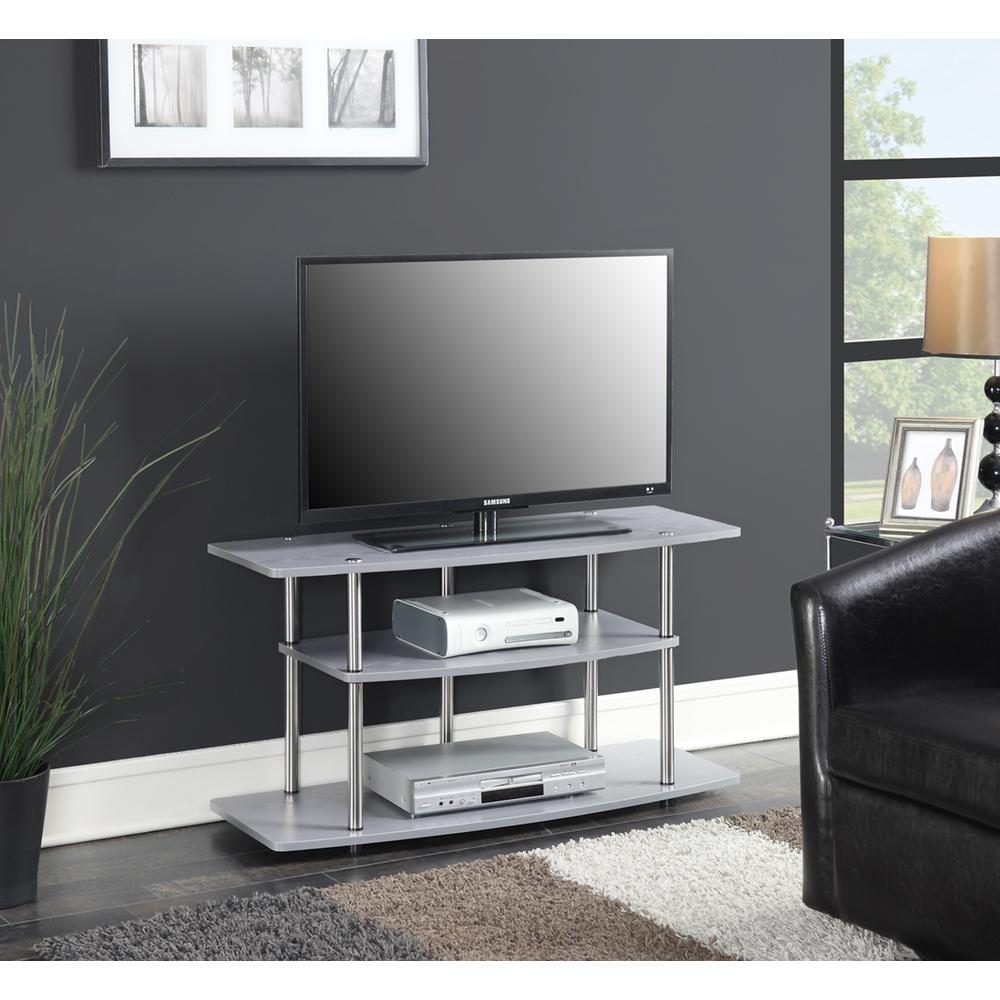 3 Tier Wide TV Stand Gray