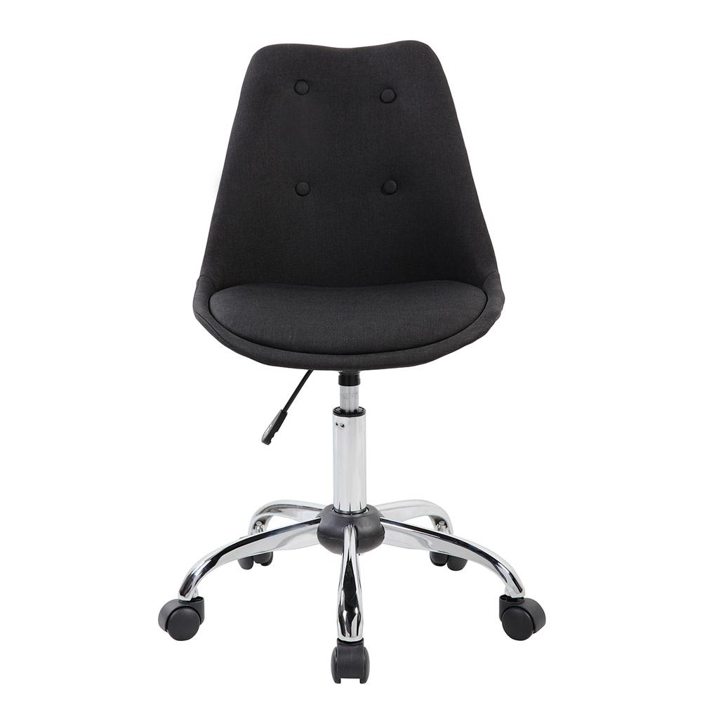 Armless Task Chair with Buttons. Color: Black