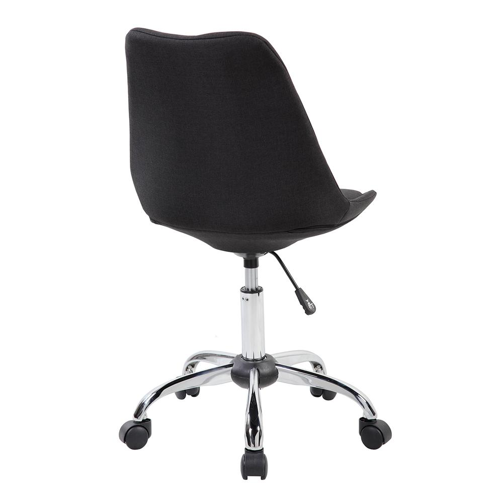 Armless Task Chair with Buttons. Color: Black